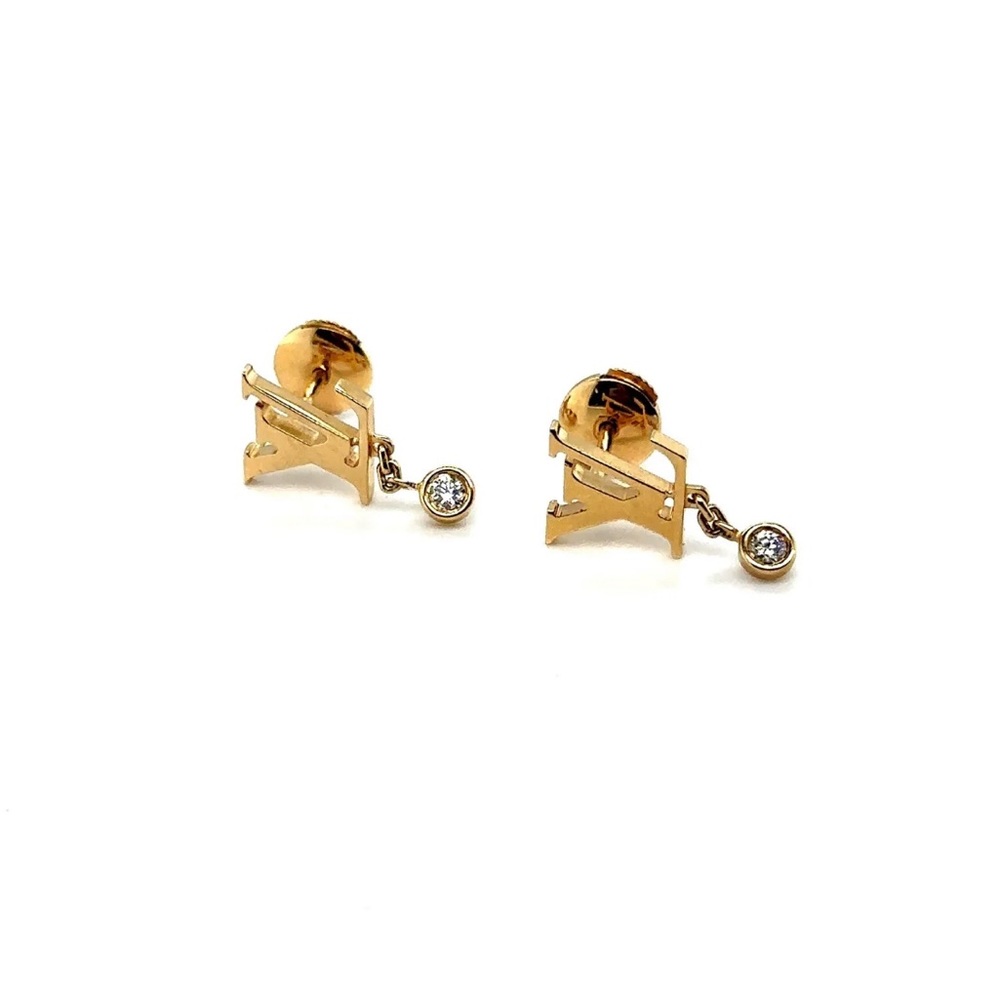 LOUIS VUITTON Nib 2X earrings (One Pair) Idylle Blossom Diamond 18k Rose Gold - Picture 2 of 3